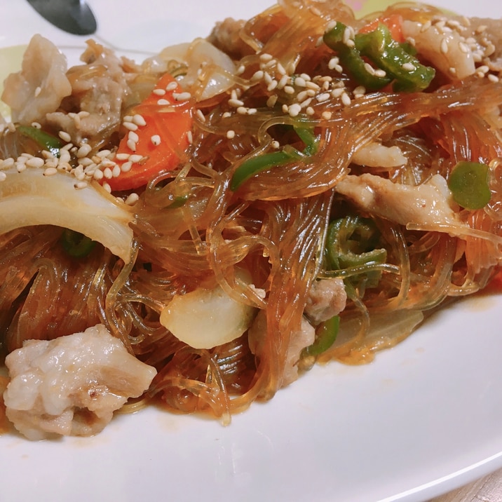 春雨戻し不要*豚肉チャプチェ